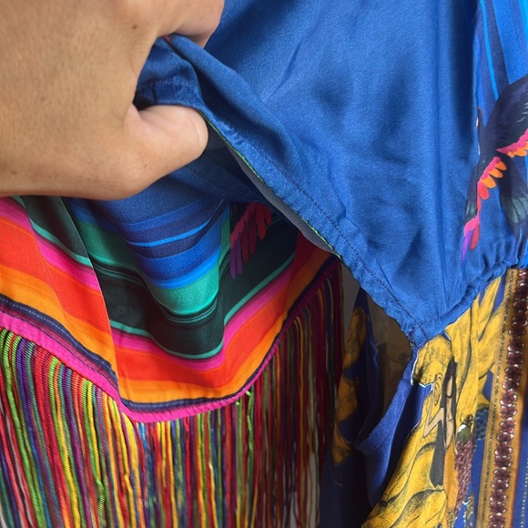 Farm Rio Mixed Scarves Kaftan - Picture 4 of 11